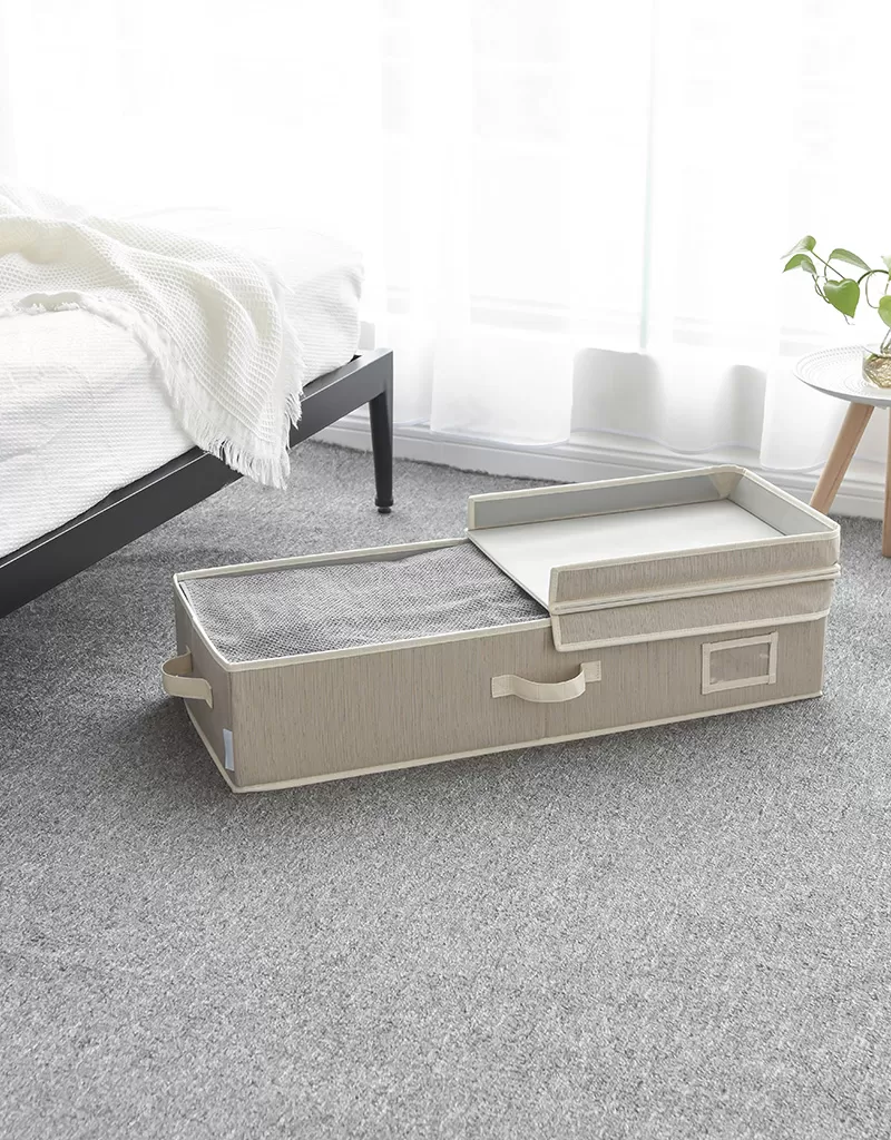 30" x 12" x 6.5" Foldable Under Bed Organizer with Double Folding